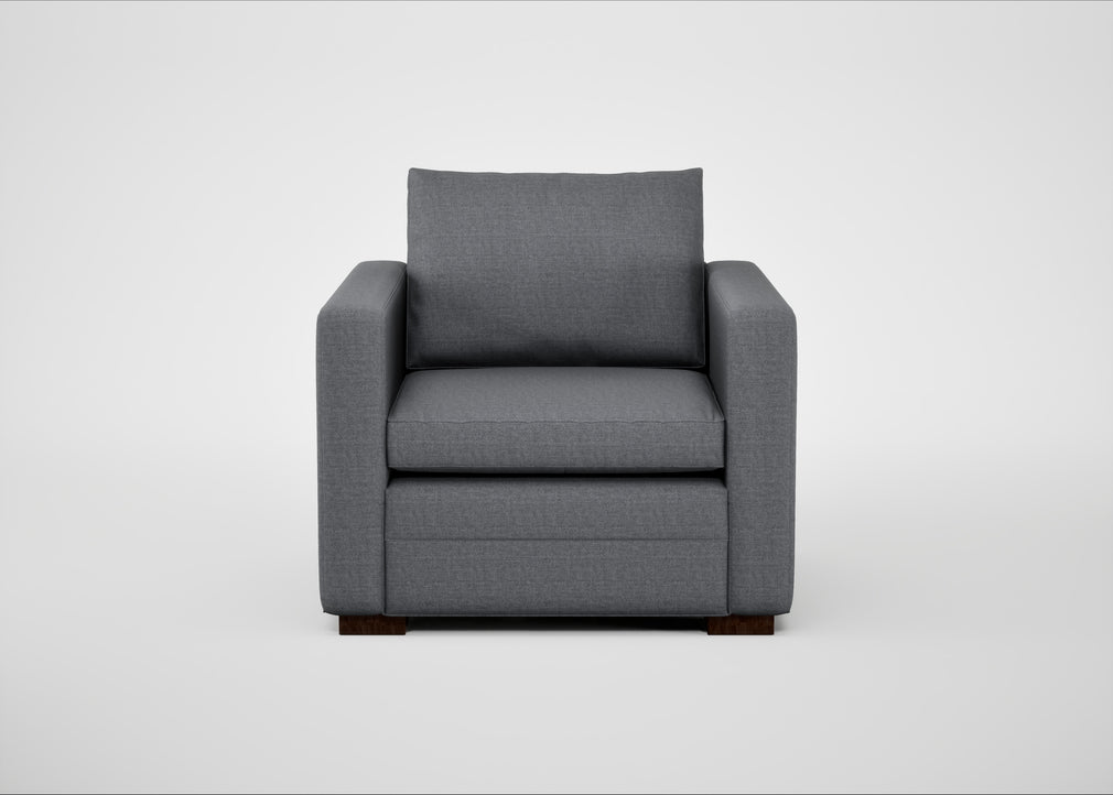 Palermo Armchair Siena Cotton Shale Grey / Walnut