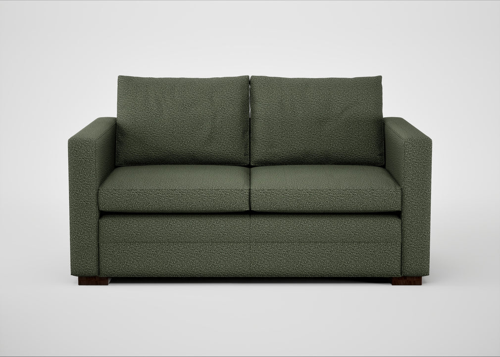 Palermo 2 Seater Sofa Loop Boucle Forest / Walnut