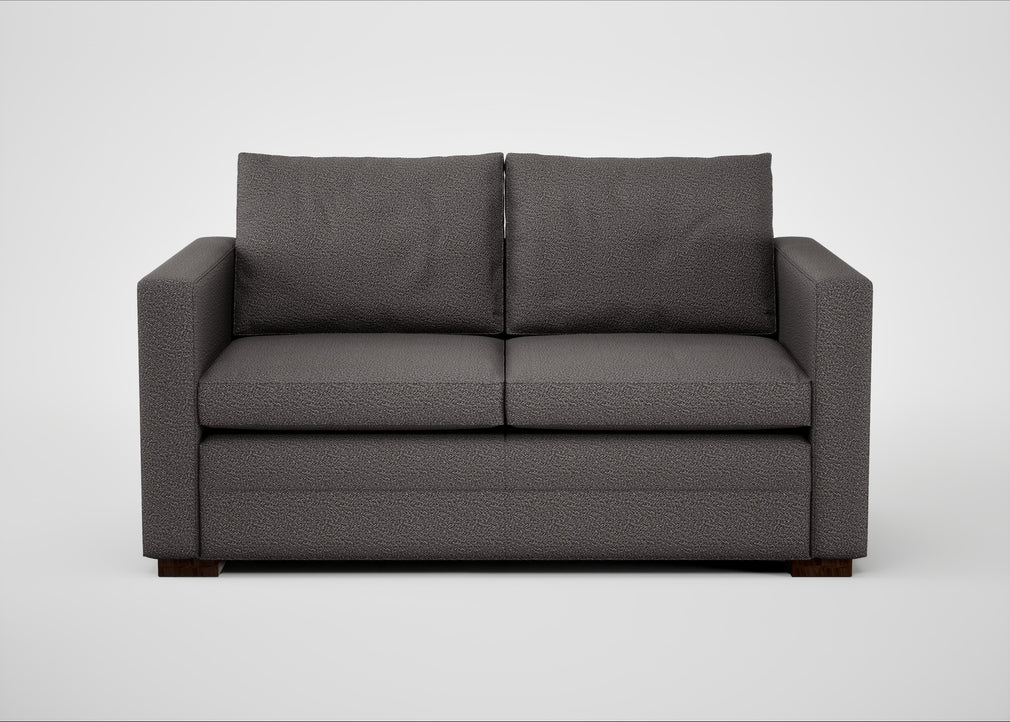 Palermo 2 Seater Sofa Loop Boucle Granite / Walnut