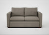 Palermo 2 Seater Sofa Loop Boucle Taupe / Walnut and Brass
