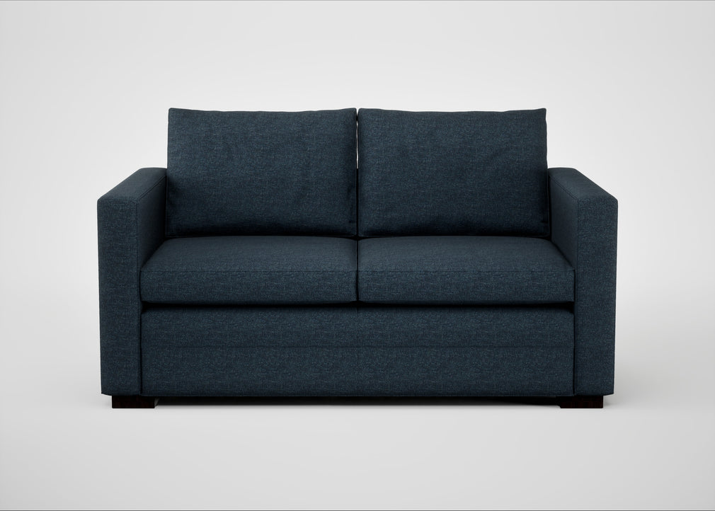 Palermo 2 Seater Sofa Siena Cotton Deep Sea / Black
