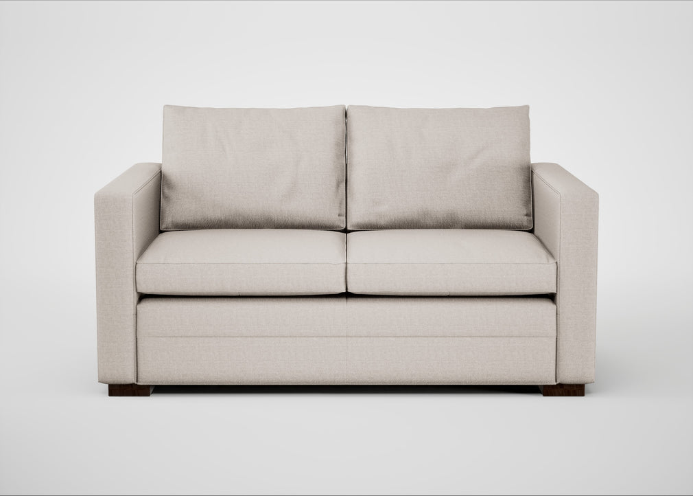 Palermo 2 Seater Sofa Siena Cotton Natural / Walnut and Brass