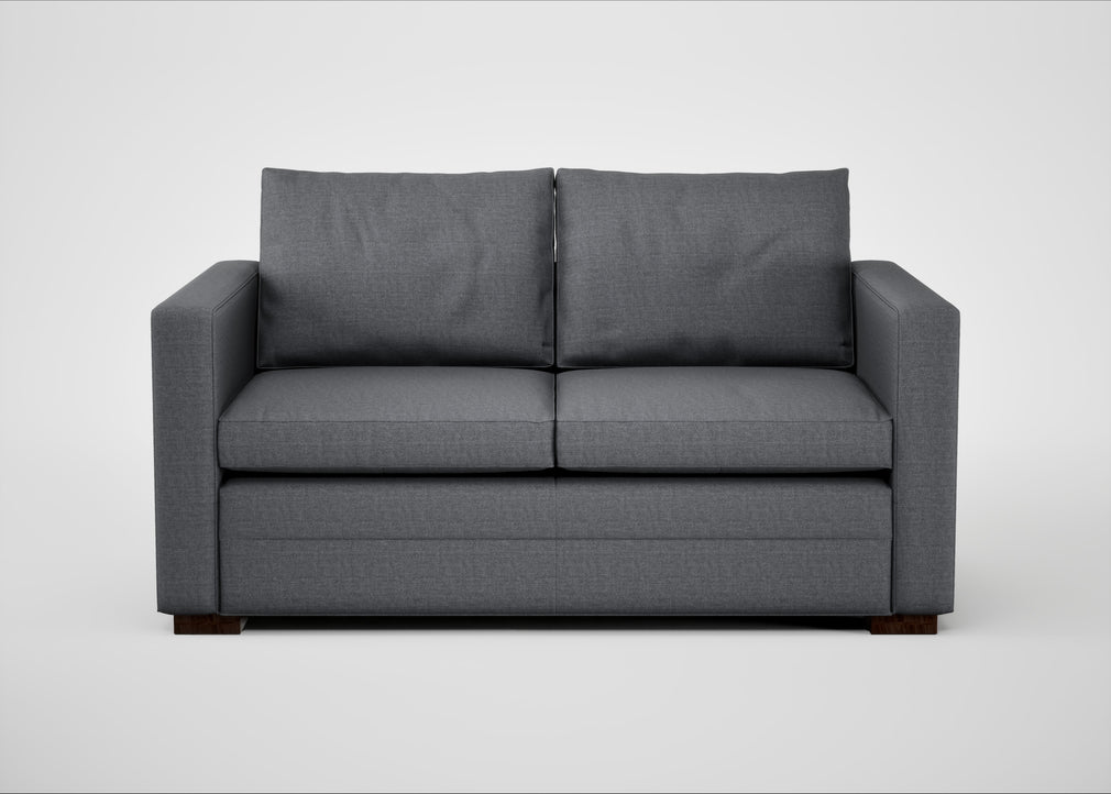 Palermo 2 Seater Sofa Siena Cotton Shale Grey / Walnut and Brass