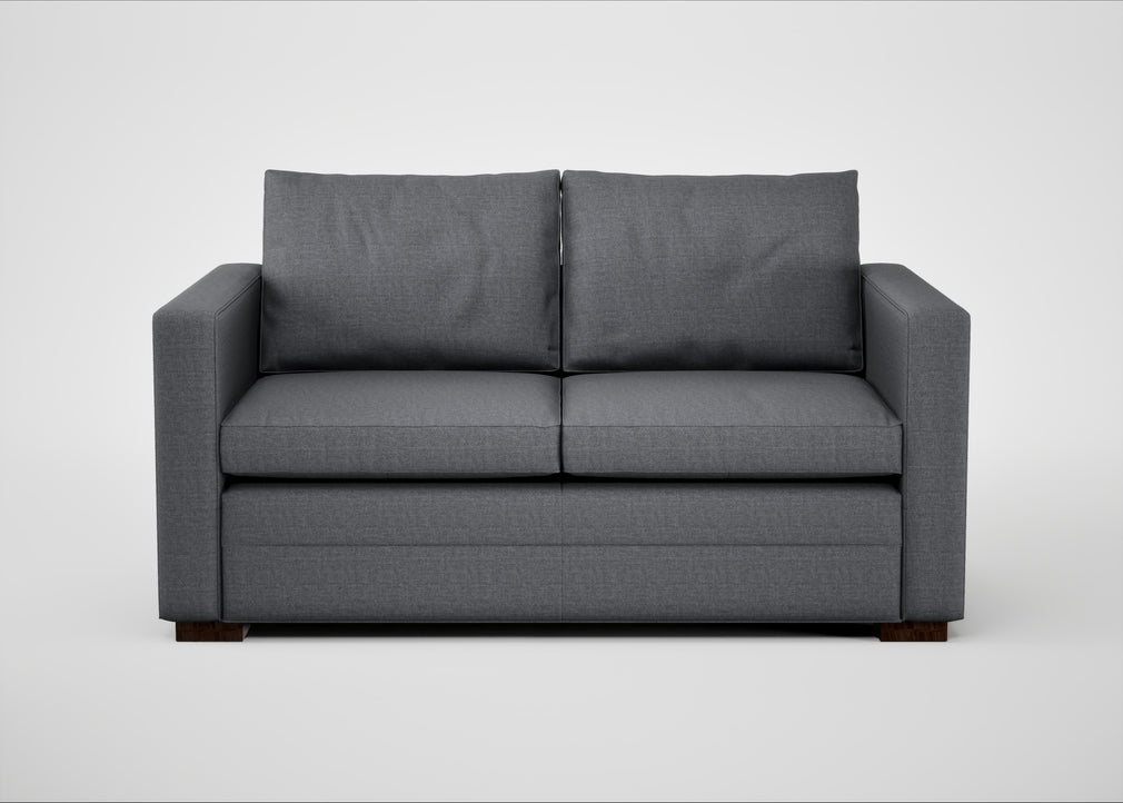 Palermo 2 Seater Sofa Siena Cotton Shale Grey / Walnut