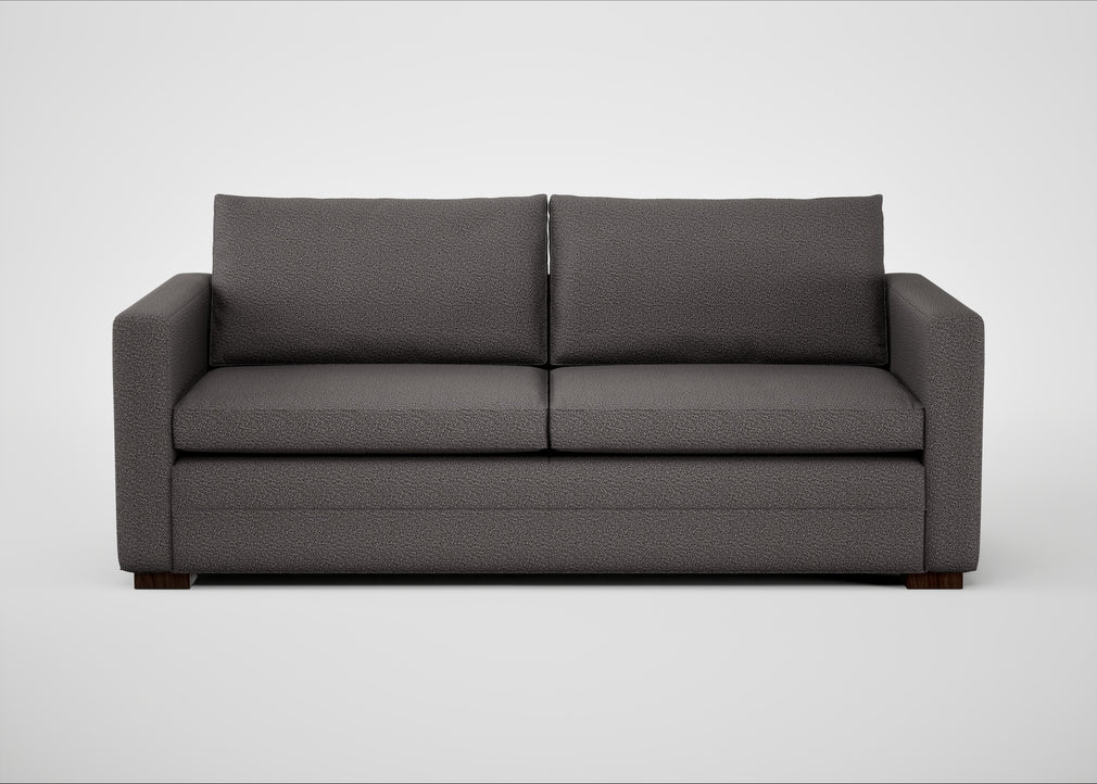Palermo 3 Seater Sofa Loop Boucle Granite / Walnut