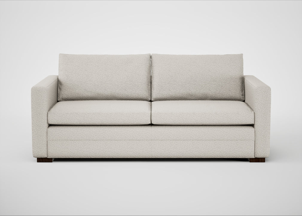 Palermo 3 Seater Sofa Loop Boucle Polar / Walnut and Brass