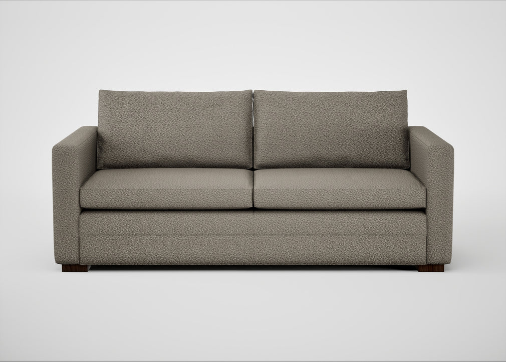 Palermo 3 Seater Sofa Loop Boucle Taupe / Walnut