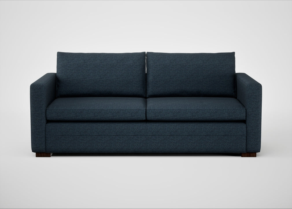 Palermo 3 Seater Sofa Siena Cotton Deep Sea / Walnut
