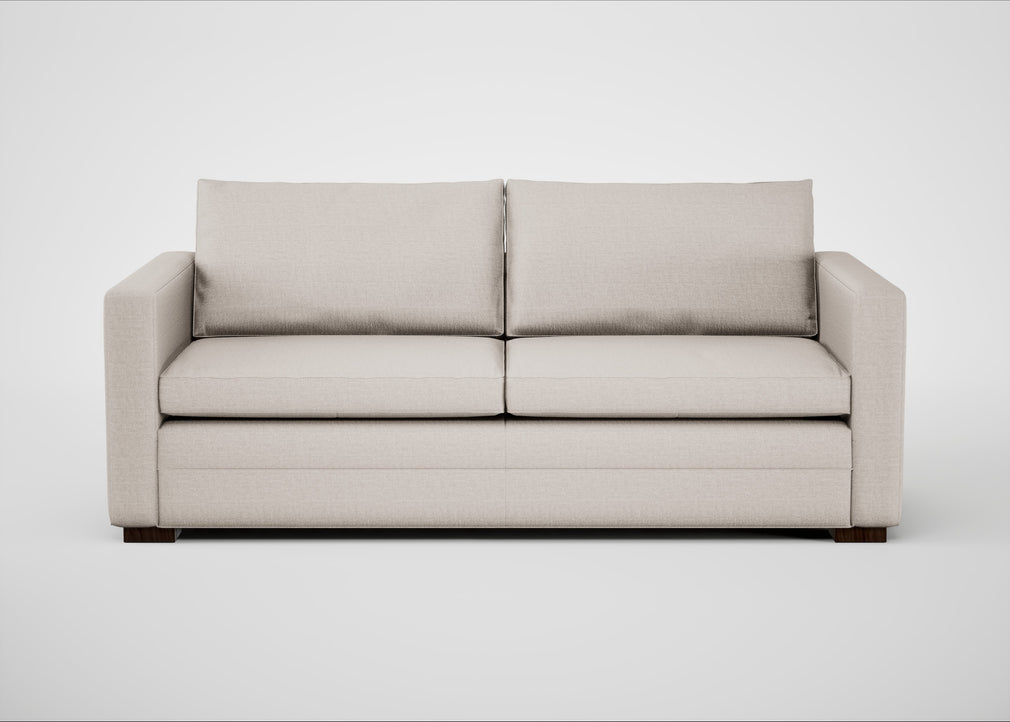 Palermo 3 Seater Sofa Siena Cotton Natural / Walnut and Brass