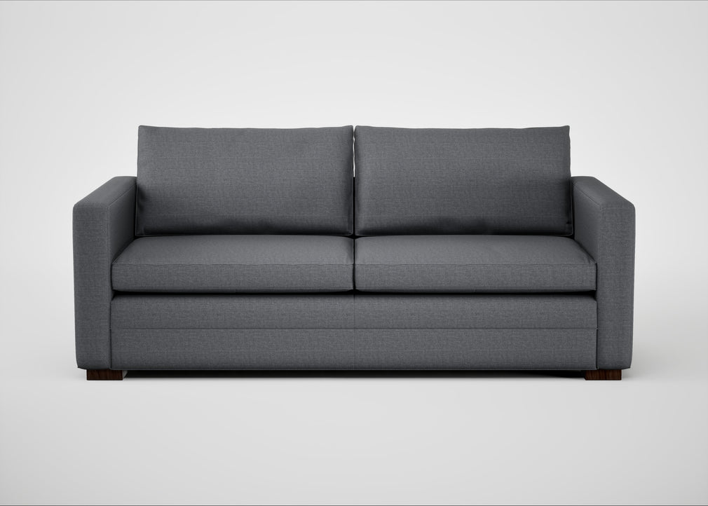 Palermo 3 Seater Sofa Siena Cotton Shale Grey / Walnut and Brass