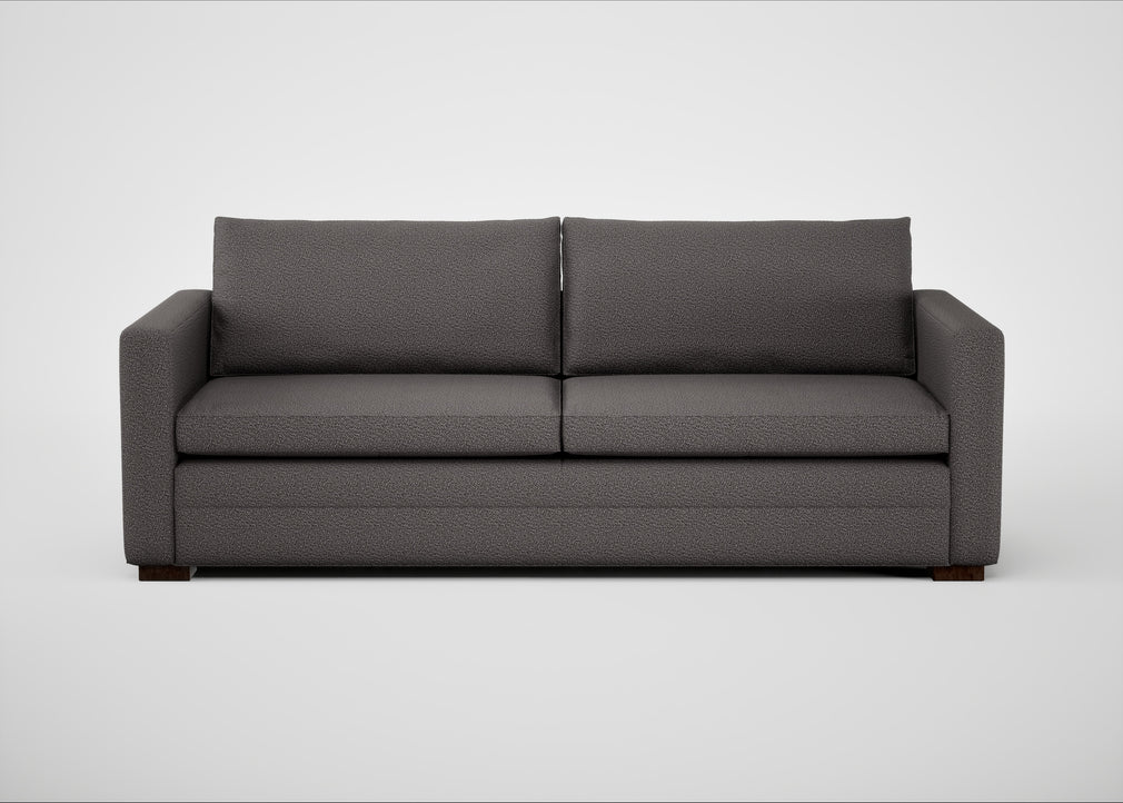 Palermo 4 Seater Sofa Loop Boucle Granite / Walnut