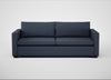 Palermo 4 Seater Sofa Loop Boucle Navy / Walnut and Brass