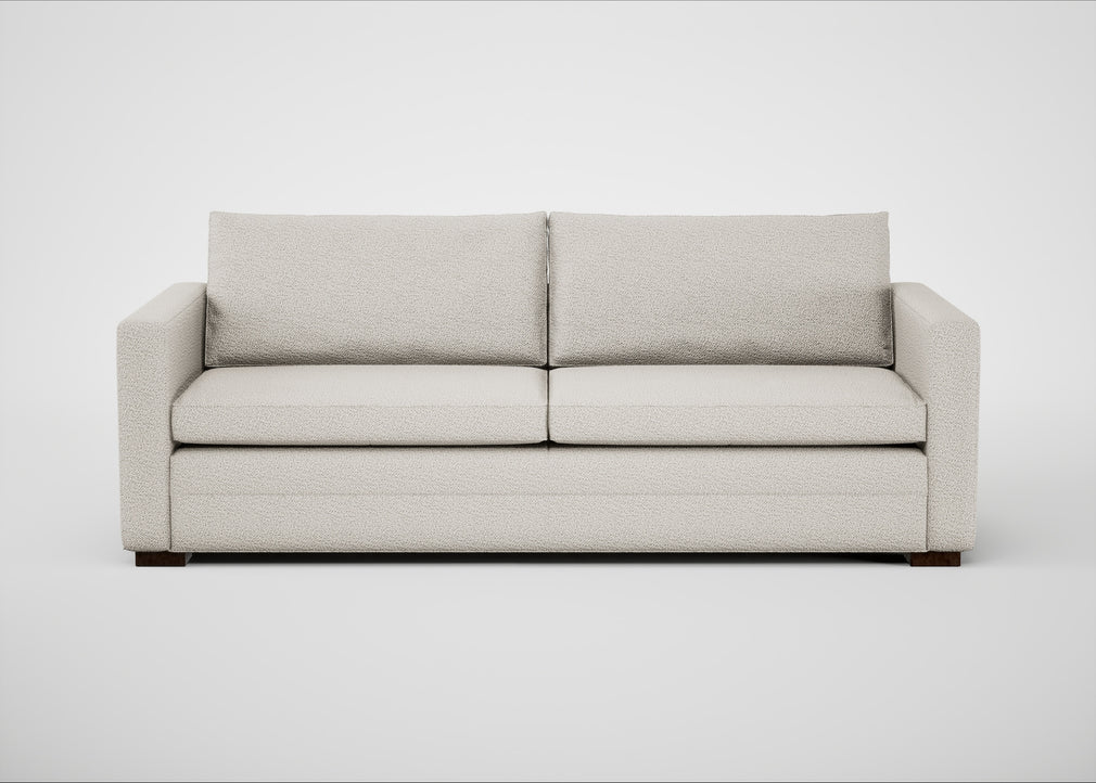 Palermo 4 Seater Sofa Loop Boucle Polar / Walnut