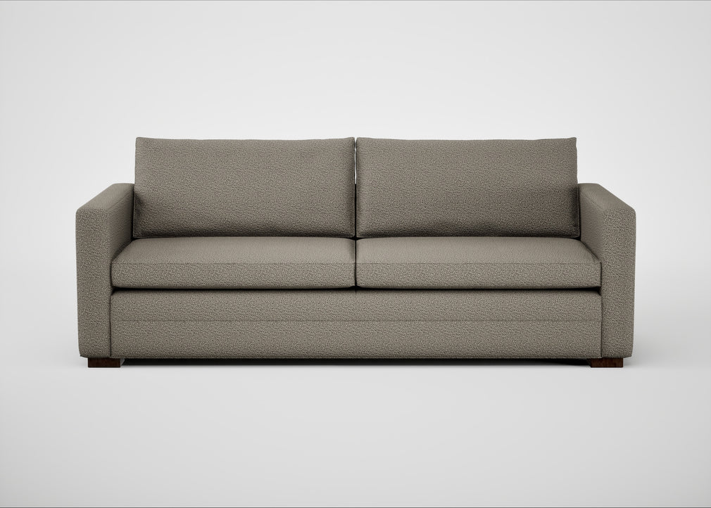 Palermo 4 Seater Sofa Loop Boucle Taupe / Walnut