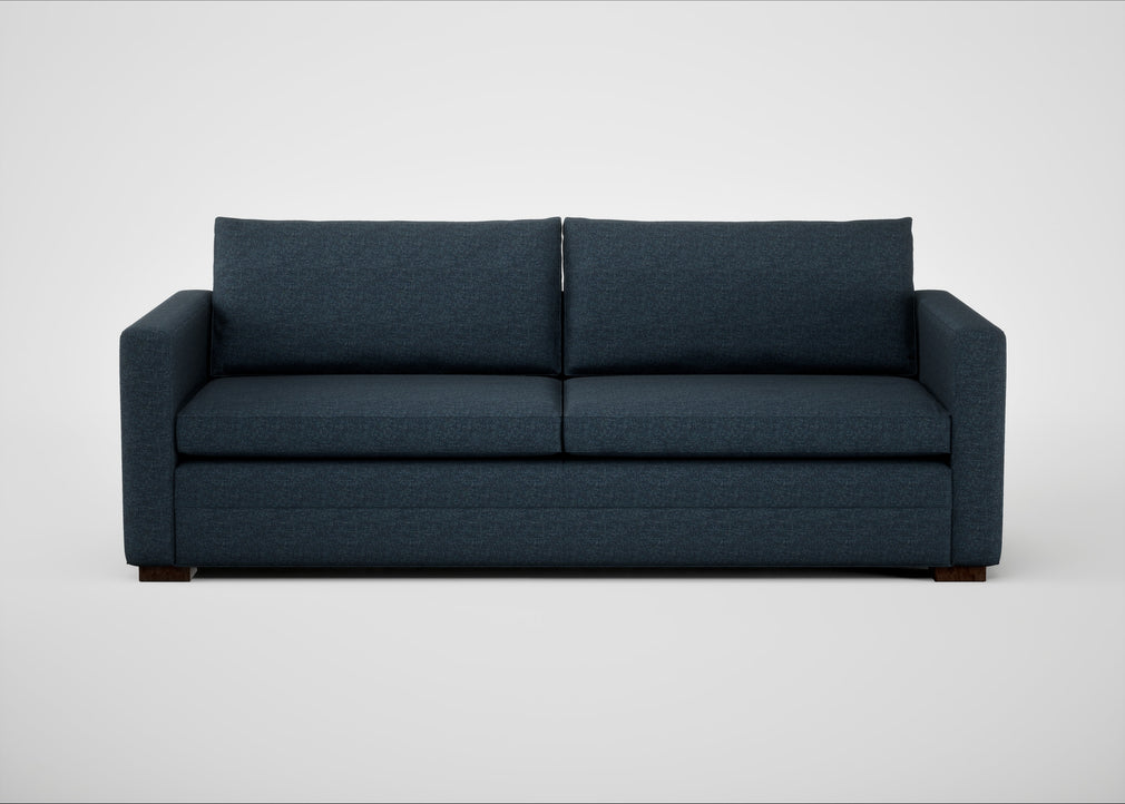 Palermo 4 Seater Sofa Siena Cotton Deep Sea / Walnut