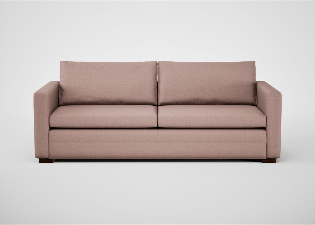 Palermo 4 Seater Sofa Siena Cotton Dusky Pink / Walnut
