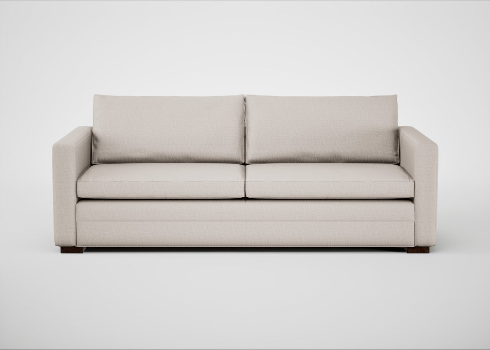 Palermo 4 Seater Sofa Siena Cotton Natural / Walnut and Brass