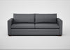 Palermo 4 Seater Sofa Siena Cotton Shale Grey / Walnut and Brass