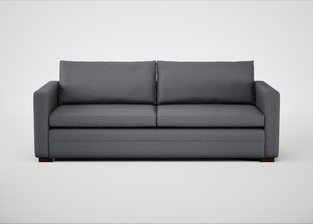 Palermo 4 Seater Sofa Siena Cotton Shale Grey / Walnut