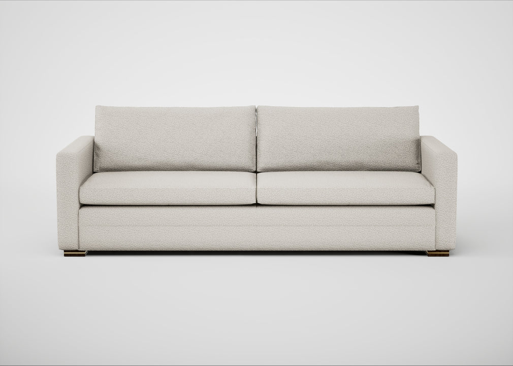 Palermo 5 Seater Sofa Loop Boucle Polar / Walnut and Brass