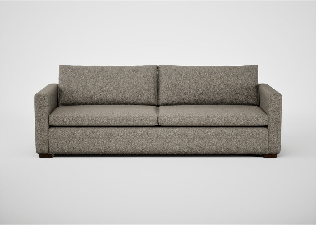 Palermo 5 Seater Sofa Loop Boucle Taupe / Walnut