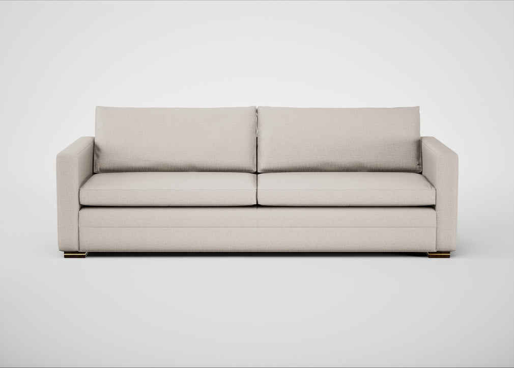 Palermo 5 Seater Sofa Siena Cotton Natural / Walnut and Brass