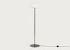 Ellipse Floor Lamp White Glass Black Chrome