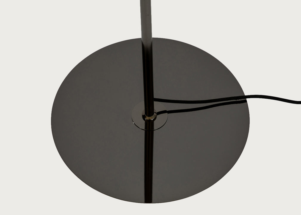 Ellipse Floor Lamp White Glass Black Chrome