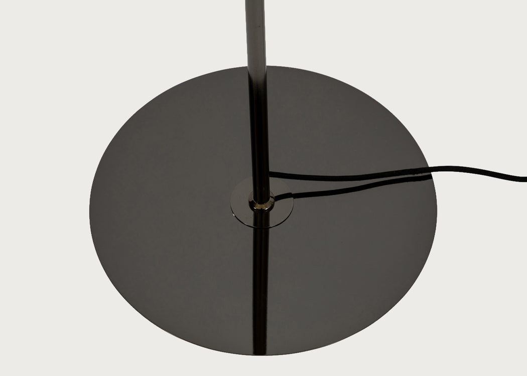 Ellipse Floor Lamp White Glass Black Chrome