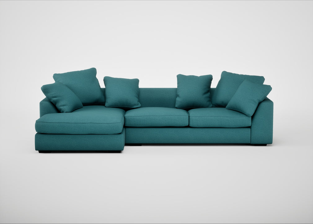 Cumulus Left Hand Facing Corner Sofa Brushed Cotton Cadet