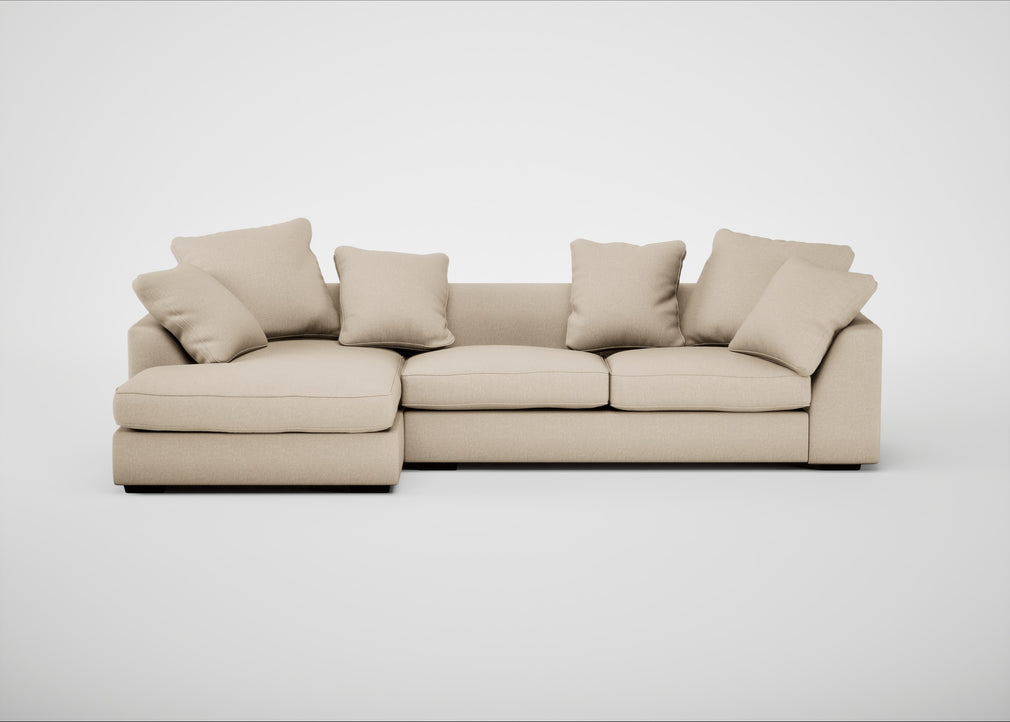 Cumulus Left Hand Facing Corner Sofa Brushed Cotton Oat