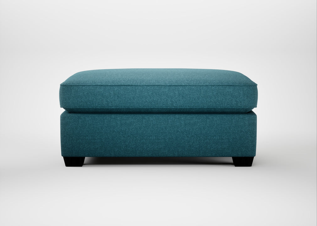 Torino Footstool Brushed Cotton Cadet / Black