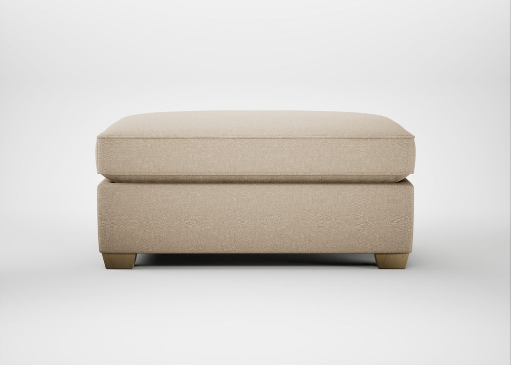 Torino Footstool Brushed Cotton Oat / Natural