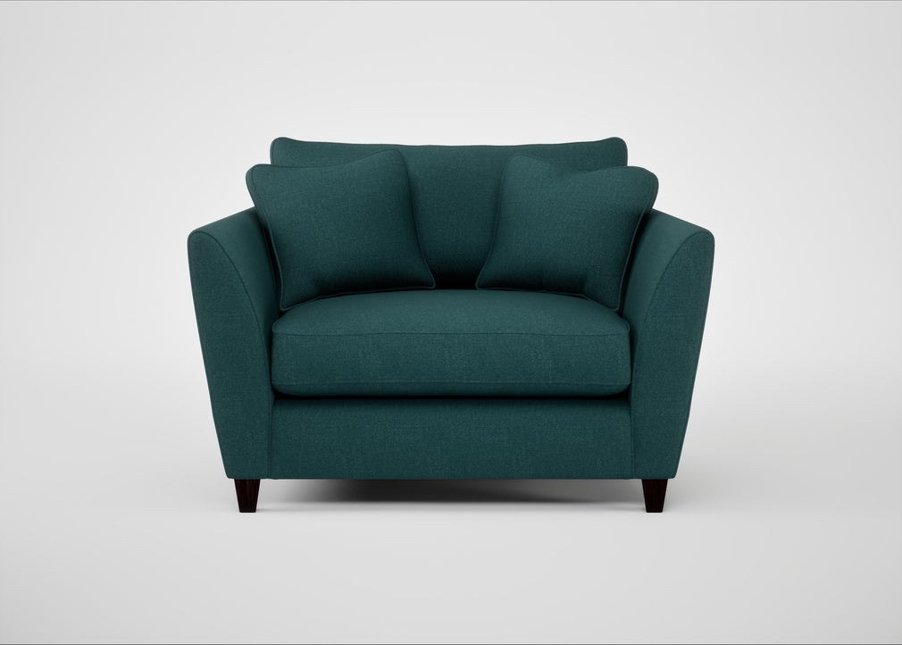 Torino Loveseat Brushed Cotton Pine / Black