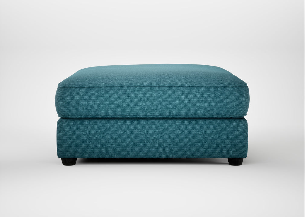 Tailor Square Footstool Brushed Cotton Cadet / Black