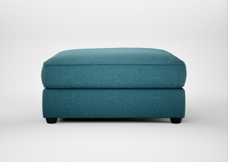 Tailor Square Footstool Brushed Cotton Cadet / Black