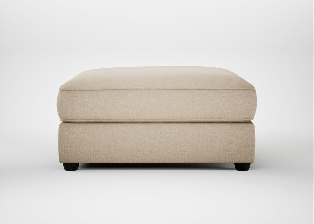 Tailor Square Footstool Brushed Cotton Oat / Black