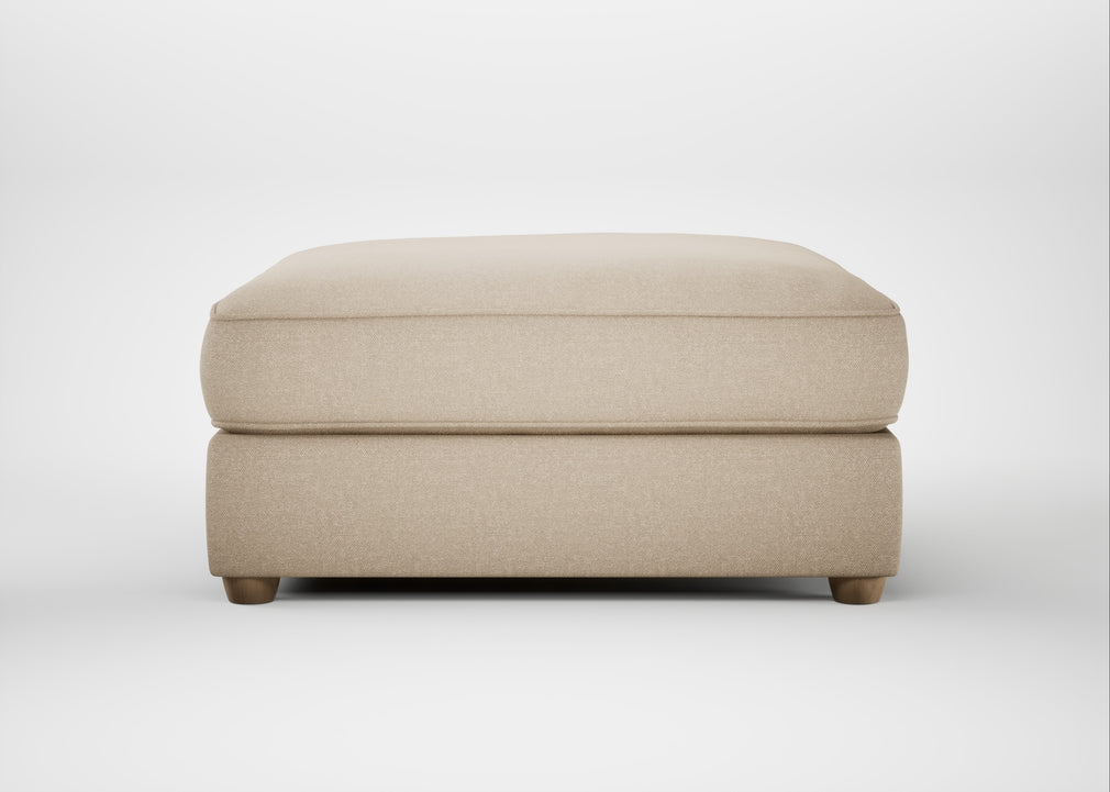Tailor Square Footstool Brushed Cotton Oat / Natural