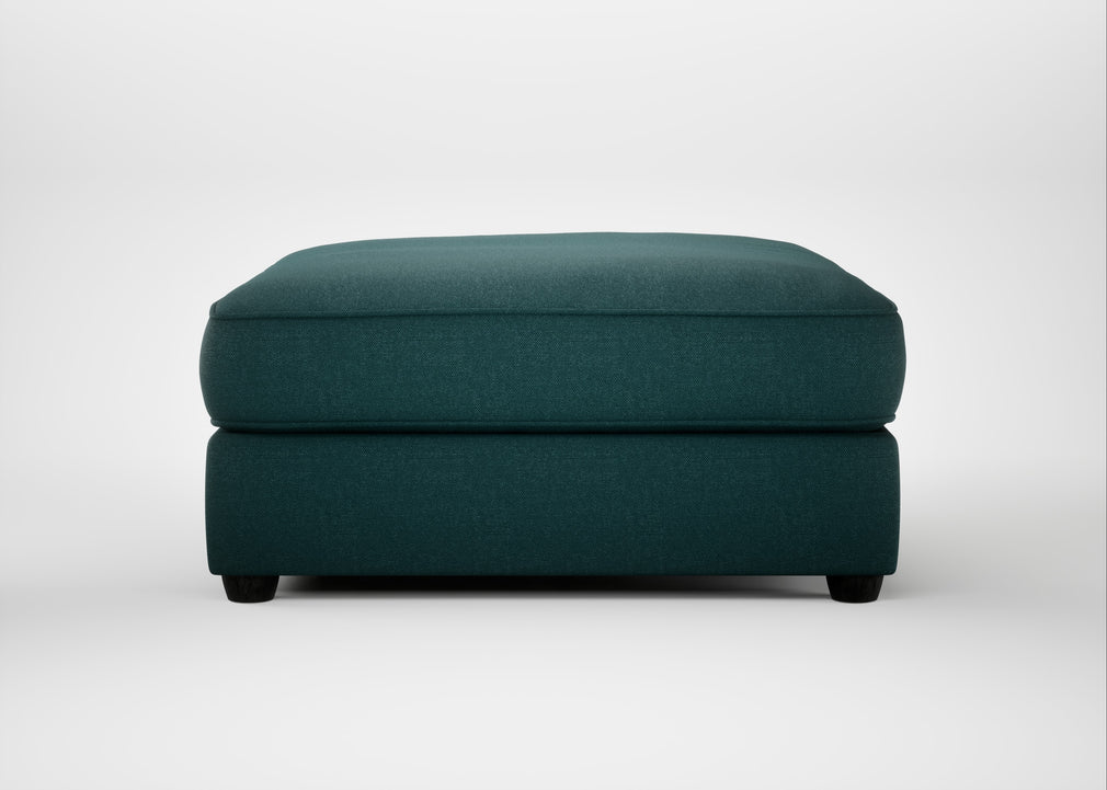 Tailor Square Footstool Brushed Cotton Pine / Black