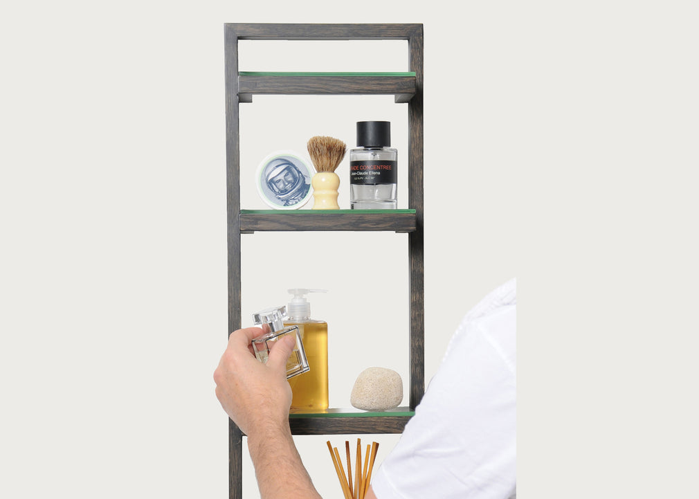 Bathroom Wall Mounted Shelves Dark Oak