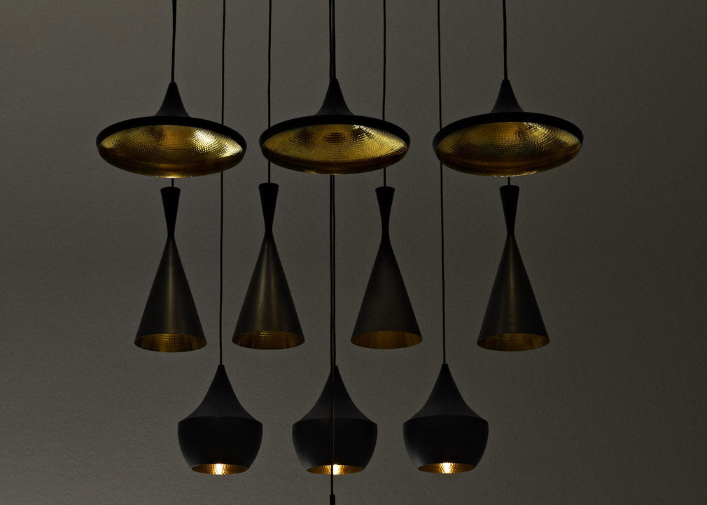 Beat LED Flat Pendant Light Black