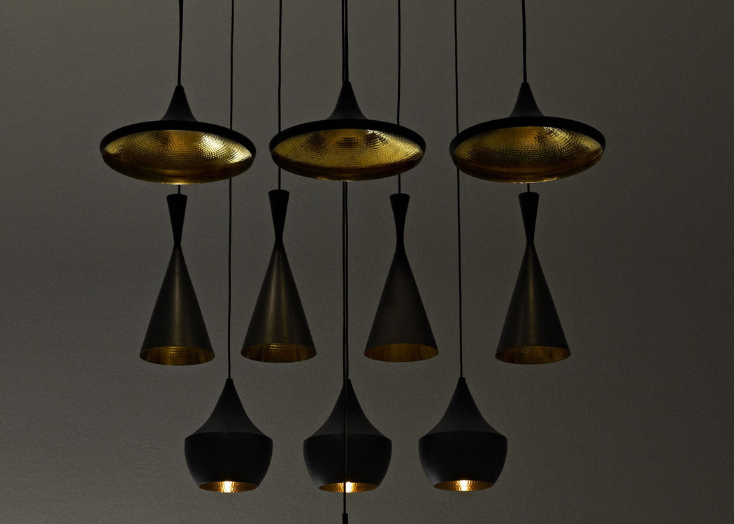 Beat LED Flat Pendant Light Black