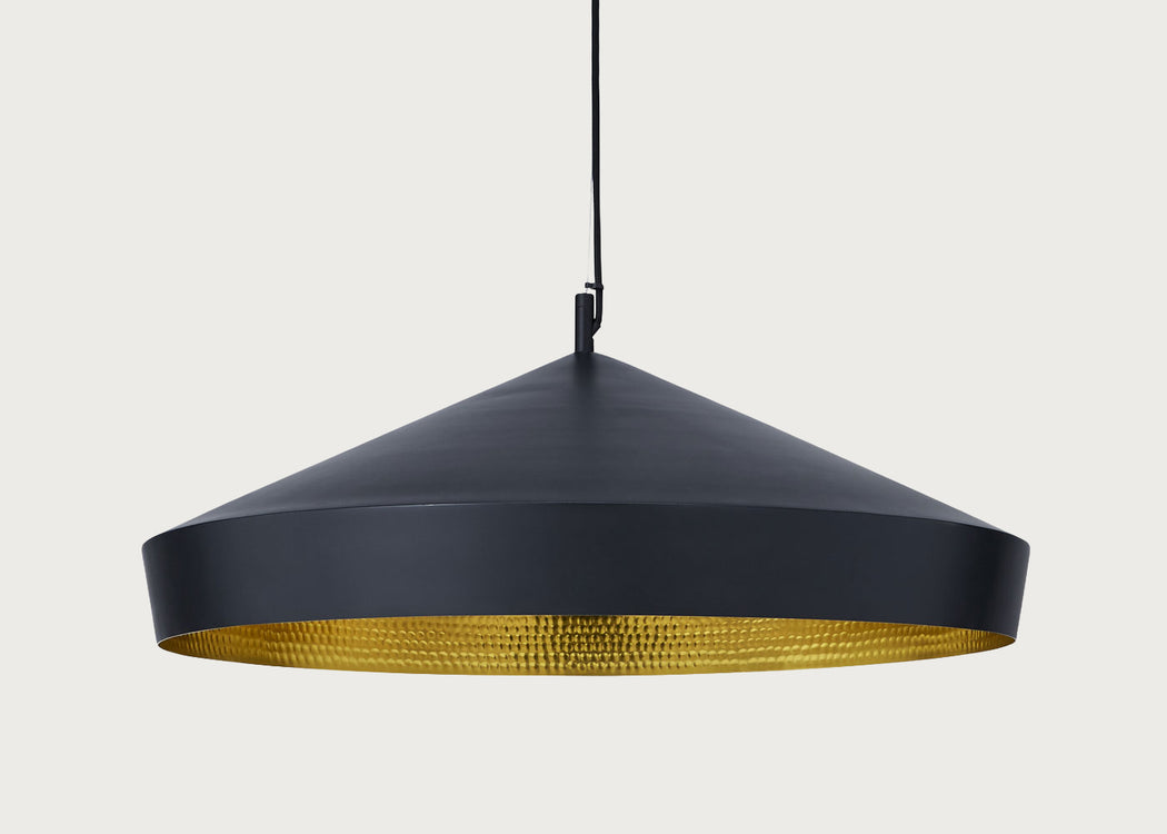 Beat LED Flat Pendant Light Black
