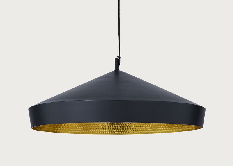 Beat LED Flat Pendant Light Black