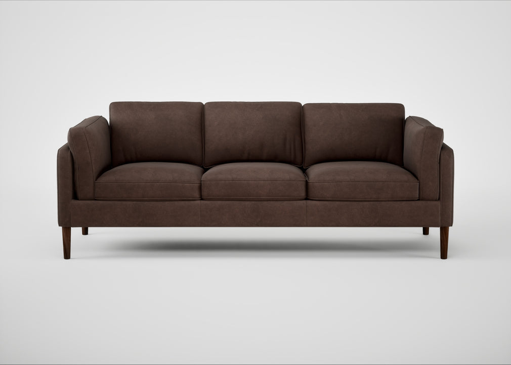 Sonno 4 Seater Sofa Heritage Leather Chestnut 2064 / Walnut