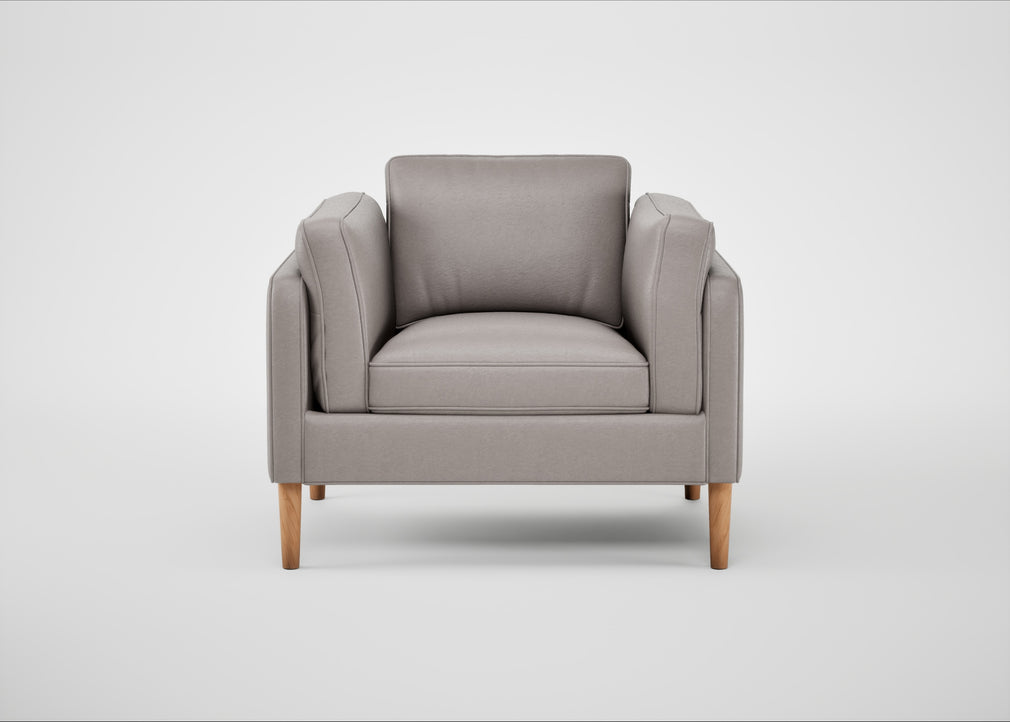 Sonno Armchair Daino Leather Elephant / Natural