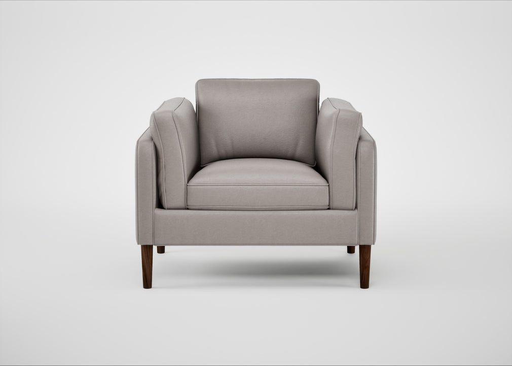 Sonno Armchair Daino Leather Elephant / Walnut