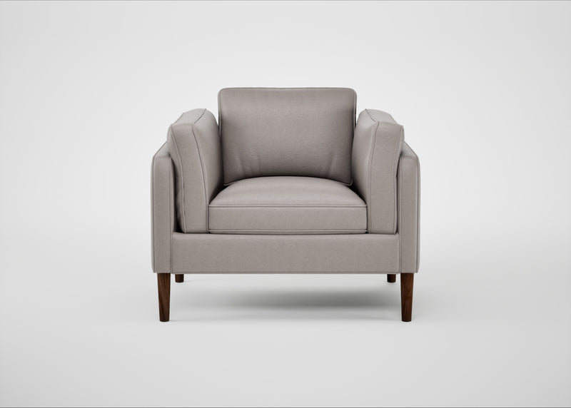 Sonno Armchair Daino Leather Elephant / Walnut