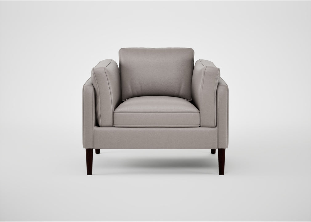 Sonno Armchair Daino Leather Elephant / Wenge Black