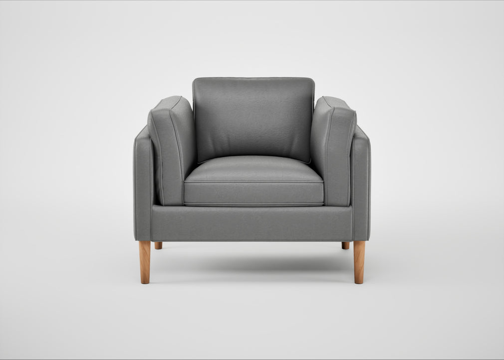 Sonno Armchair Daino Leather Steel / Natural